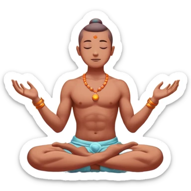 "A levitating yogi in a meditative pose, glowing capsule pills floating above each hand. Detailed anime-style background with floating mountains, cherry blossoms, and sunrise sky. Cartoonish, vibrant colors, soft lighting, magical atmosphere. Vertical 9:16 format, ideal for TikTok. sticker
