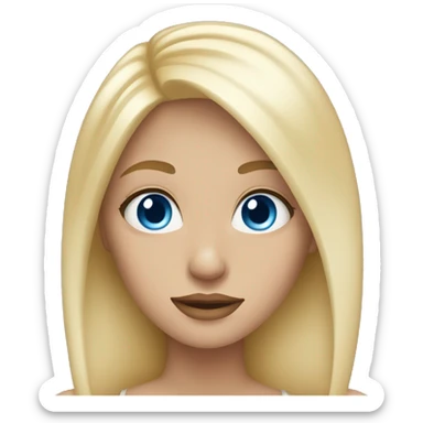 Blonde girl with blue eyes with clean girl vibe sticker