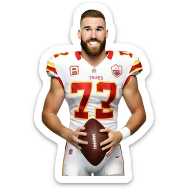 Travis Kelce with football sticker