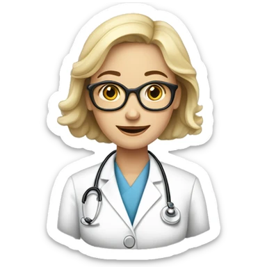 Dessine moi une image humoristique d'un docteur femme tres professionel  sticker
