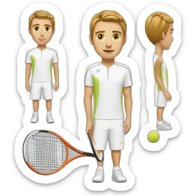 caucasian tennis player sticker