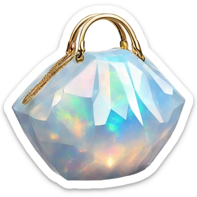 opal Crystal gemstone covered tote handbag sticker