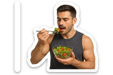 UOMO FITNESS CHE MANGIA INSALATA sticker
