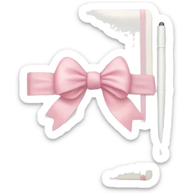 white notebook with a light pink bow sticker