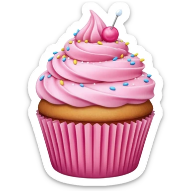 Cupcake with pink icing sticker