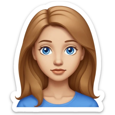 A women with long light brown hair and blue eyes  sticker
