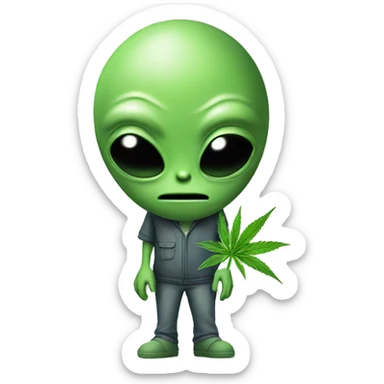 Alien with weed sticker