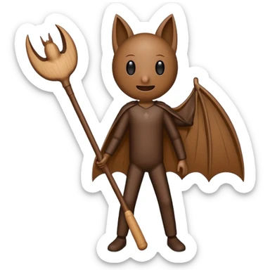 wooden stick figure with a bat tung tung tung sahur sticker