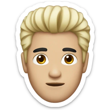 Guy with black hair and elvis hair sticker