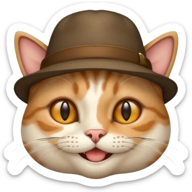 Cat wering a poo sticker