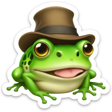 a frog with a fat ass and a funny hat sticker