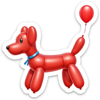 balloon dog with a wagging tail sticker