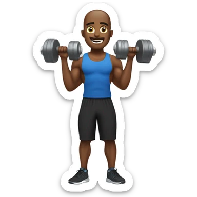 gym guys with dumbells sticker
