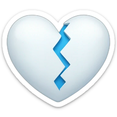  blue heart and white heart are in love sticker