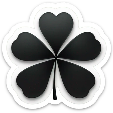 black five leaf clover sticker