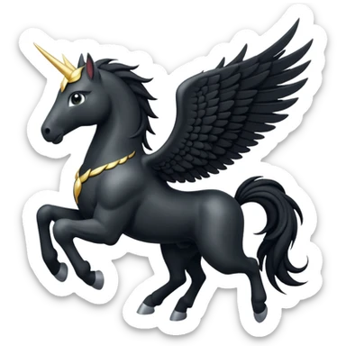 A black Pegasus sticker