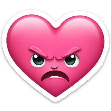 kawaii cute angry heart sticker