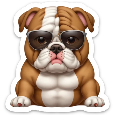 Bulldog with sunglasses sticker