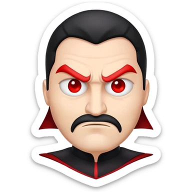 Evil villian emoji ready to get revenge in a original emoji form sticker