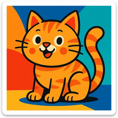 a cute cat, vibrant toon style sticker