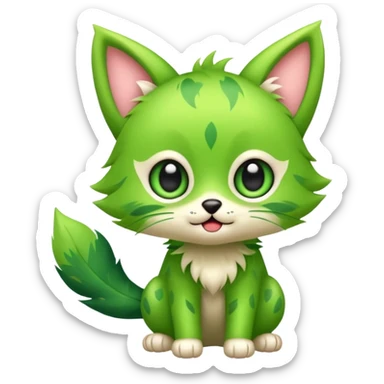 Kawaii cute cool feral Sprigatito (full body) sticker