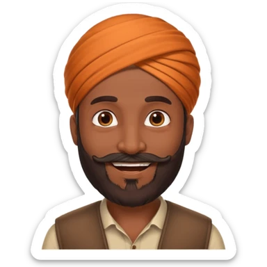 Indian man with beard sticker