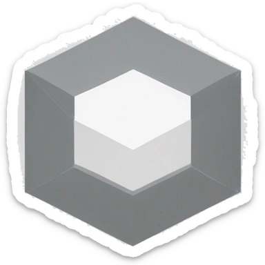 Gray pentagon shape inside white square  sticker
