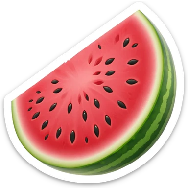 slice of watermelon with a pink rind, juicy and fresh sticker