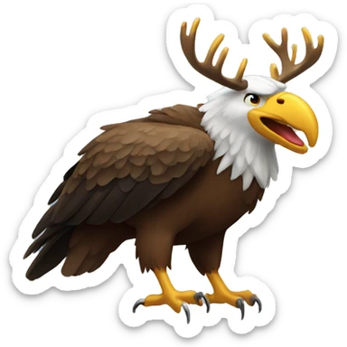 Eagle with moose antlers  sticker