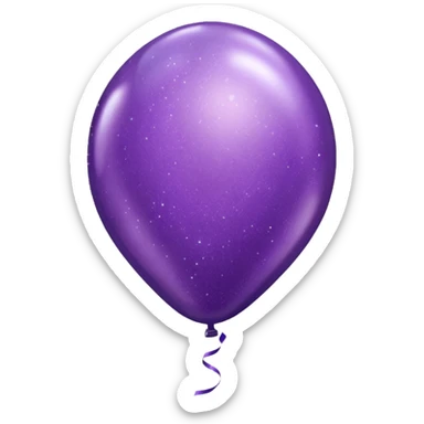 party decor  1 baloon purple glitter   sticker