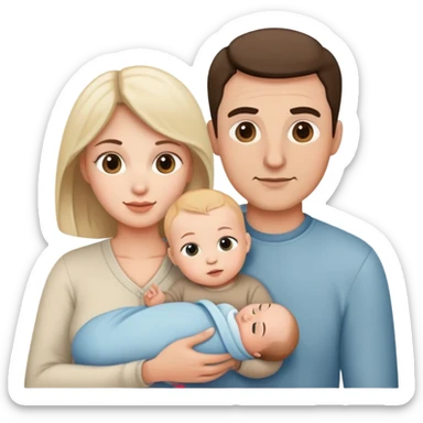 Family mom dad and baby sticker