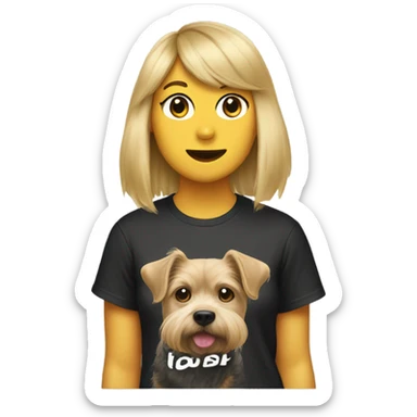 Dog wearing Taylor swift t-shirt sticker