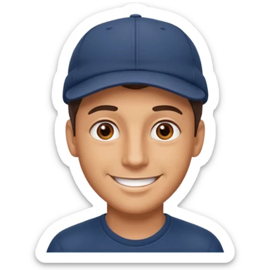 Joven moreno con gorra sonriendo sticker