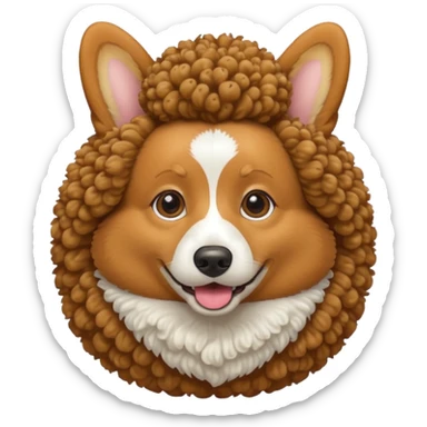 A corgi with a curly afro  sticker