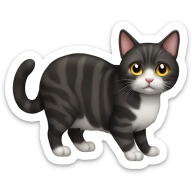 Cat with m sticker