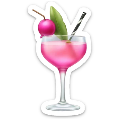 cocktail with bow and pink olive sticker