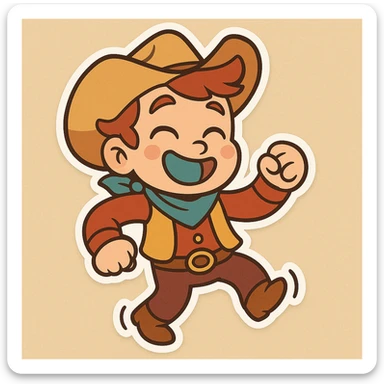 Make Shimmy Jimmy jiggle side to side, as if dancing, keep cartoon style and energetic expression, lively movement emphasized in chibi stickers style. sticker