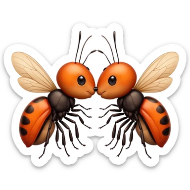 Two little bug cute, Kiss, message "Te amo mi bichin" sticker