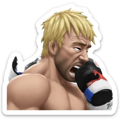 mma fighter facepalm scream sticker