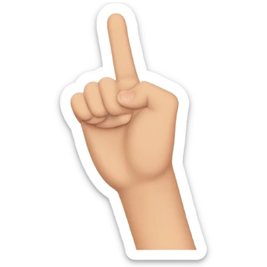 5 finger hand with pinky and ring finger down and middle finger, pointer finger, and thumb sticking out. make it a left hand  sticker