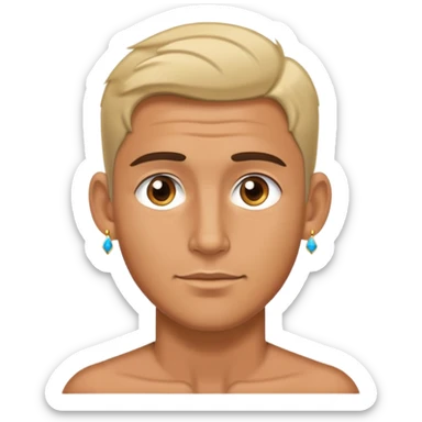 male with earrings and low cut hair sticker