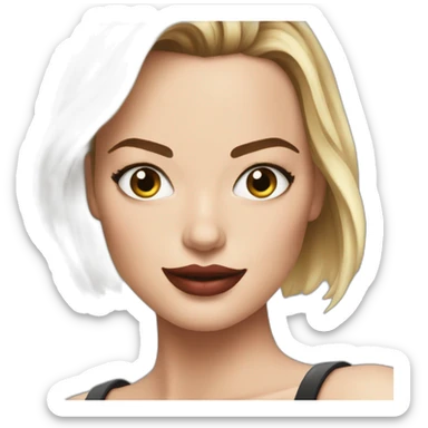 Margot Robbie with colored hair sticker