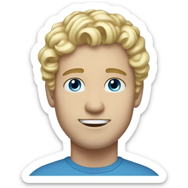 light curl blonde 30yo man blue eyed pale skin sticker