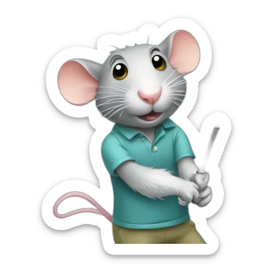 golfing rat sticker