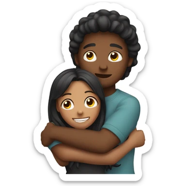 Girl hugging her bf sticker