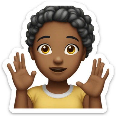 Cute girl hands up idk  sticker