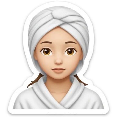Face care girl and head covered with towel sticker