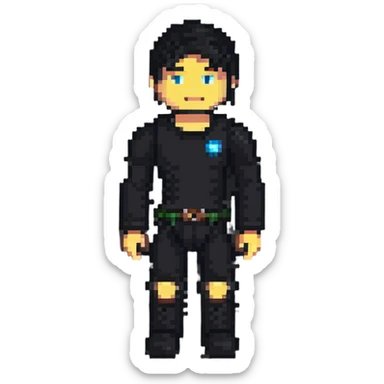 Roblox avatar in pixel art style sticker