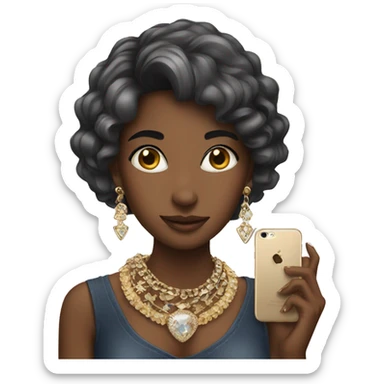 girl with jewelry and phone sticker