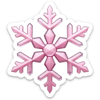 pale pink snow flake 3d bold ice translucent texture sticker